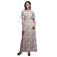 thumbnail image 1 of Bimba Rayon European Ash Seeds Leaves Ladies Long Gown Boho Beach Cocktail Party Maxi SlitDress-Medium, 1 of 6