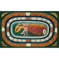 thumbnail image 2 of Adolf Wölfli 18x13 Gold Ornate Wood Frame and Double Matted Museum Art Print Titled - The Dolphins; an Absolute, Harmless Giants - Bird (1928), 2 of 4