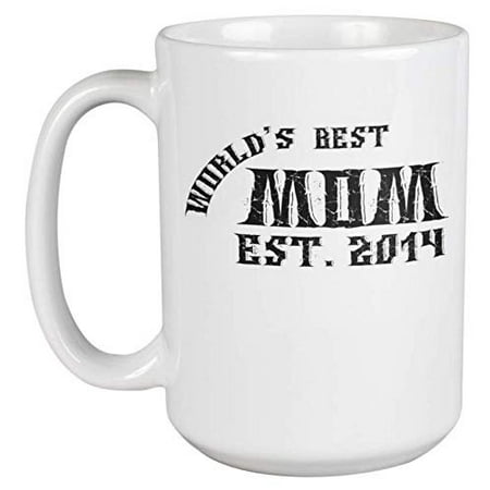 World's Best Mom. Est 2014. Special Occasion Presents And Coffee & Tea Gift Mug For Mommy, Mother Of A 5 Year Old Child Or Up, Mama Hero, Bestest Sister And Sexy Moms (Best Sexy Boobs In The World)