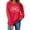 Red, variant on Women Tops Women's Long Sleeve Sweatshirt Casual Crewneck Loose Fit Pullover Fleece Tops, Christmas Print Design, Comfortable and Warm Apparel,White,M
