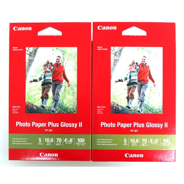 Papel Fotográfico Canon Plus Glossy II 4x6" 200 Hojas Paquete de 2