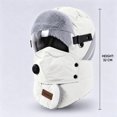 thumbnail image 3 of vzibsiv Winter Hats for Womens and Mens Windproof Trapper Hat with Detachable Mask and Goggles Fleece Lined Ski Cap White, 3 of 5
