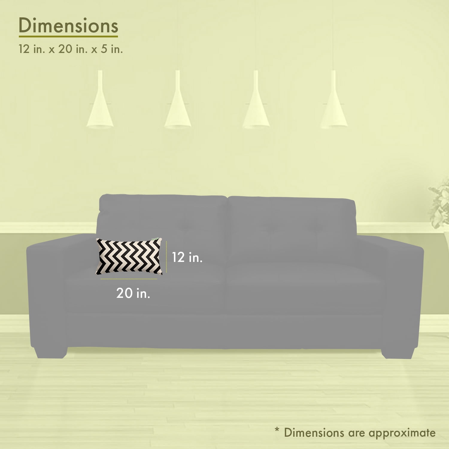 Majestic Home Goods Chevron Indoor Outdoor Small Decorative Throw Pillow