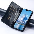 thumbnail image 6 of Case for iPhone 16e, Magnetic Matte Premium PU Leather Stand Flip Cover with Card Slots and Wallet, Shockproof and Full Body Protection Compatible with iPhone 16e - Blue, 6 of 6