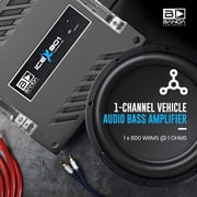 Banda ICEX801 1100 watts 1 Channel Max at 1 Ohm Car Audio Amplifier with Bass Boost Highpass Filter & Low Pass Filter