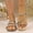 Gold, variant on Women's Rhinestone Flat Sandals Strappy Slip on Open Toe Slide Sandals Silver 6(37)