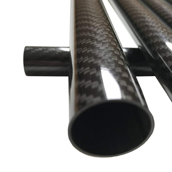 1 Carbon Fiber Tube - 25mm x 23mm x 1000mm - 3K Roll Wrapped 100% Carbon Fiber Tube Glossy Surface -1 Tube