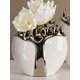 thumbnail image 1 of Oval Ceramic Vase With Metal Tree Design - White/silver (21x9 Cm) 26-27s, 1 of 2