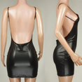 thumbnail image 3 of Mujer Sexy Wet Look PVC Cuero Corto Mini Bodycon Vestido Clubwear Fiestapangjing, 3 of 3