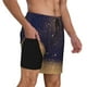 thumbnail image 2 of Balery Gold Black Glitter Bañador para hombre, shorts de playa de secado rápido con entrepierna y forro de compresión-Medium, 2 of 6