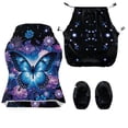 thumbnail image 4 of Whosucclay Butterfly Flower Star Print Gaming Chair Covers, Stretch Office Seat Covers with Armrest Cover, Rotating Desk Chair Protector Cover Decor for Home, Studio, 4 of 8