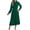 #192-Green, variant on TaTaai Women's Solid Color Maxi Dress V-Neck Tie Detail Lantern Sleeve Pleated Skirt Design Casual Elegant Fall Winter Outfit Gift