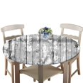 thumbnail image 6 of Round Elastic Table Cover Tablecloths - Shabby Grain Pattern Home Kitchen Table Top Decoration - to 47-inch Diameter A, 6 of 7