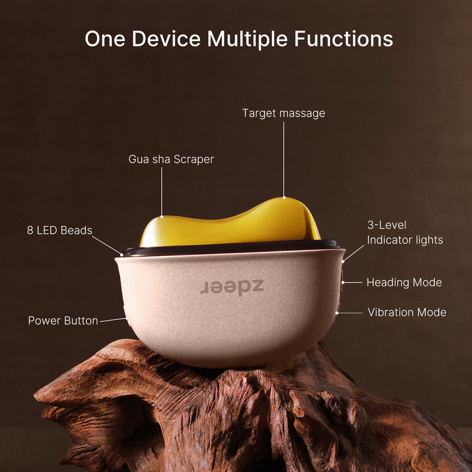 Zdeer LED Red Light Therapy Facia& Neck Massager – Heated Gua Sha Facial Sculpting Device with Vibration for Firming & Lifting, Perfect Christmas & Valentine’s Day Gift for Her