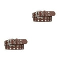 thumbnail image 4 of relayinert Timeless Womens Jeans Waistband With Double Buckle Simple Anti-corrosion Belt Punk For Pin Coffee 105cm 2Set, 4 of 6