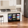 thumbnail image 2 of OUTBID 53" Under Counter Beverage Refrigerator, 12.5 Cu.Ft Three-Sided Glass Door Display Cooler with LED Lighting and LCD Screen, Ideal for Beer, Soda, Wine, Perfect for Kitchen, Shop, and Bar Use, 2 of 9