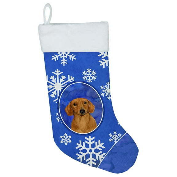 Carolines Treasures LH9267-CS Dachshund Winter Snowflakes Snowflakes Holiday Christmas Stocking Large multicolor