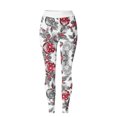 thumbnail image 2 of Gibobby Leggings deportivos mujer Leggings de fitness con estampado de de nieve a cuadros navideños para mujer, cintura alta(Blanco,CH), 2 of 4