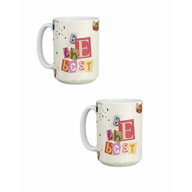 Duo de Taza de cerámica 445 ml diseño divertido Be the best regalo original