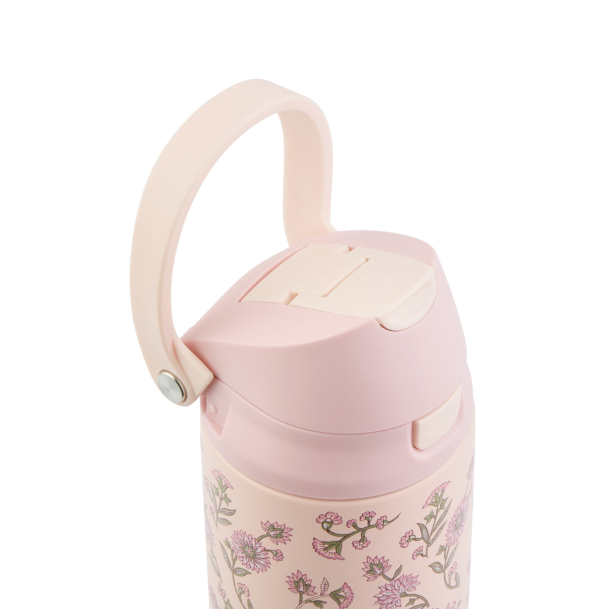 TAL Stainless Steel 2-in-1 Straw and Chug Water Bottle with Push Lid 24 fl oz, Pink Floral, TAL 24oz 2-in-1 - Pink Floral