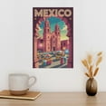 thumbnail image 3 of Morelia Retro City Travel Poster with Cathedral, Parades And Colorful Night Life Canvas Poster, 3 of 8