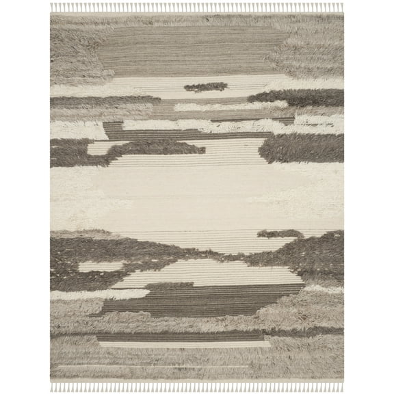 SAFAVIEH Kenya Bevin Camouflage Area Rug, Ivory/Grey, 10' x 14'