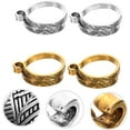 thumbnail image 3 of 4pcs Braided Ring Metal Trim Metal Decor Decorative Crochet Yarn Finger Decor Ring Ring Personality, 3 of 5