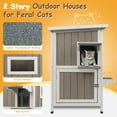 thumbnail image 4 of PETSCOSSET Outdoor Cat House, Two-Story Feral Cat Shelter with Asphalt Roof, 4 of 8