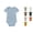 Blue, variant on VOUZZA Toddler Girls Bodysuit Summer Casual Unisex Solid Color Long Sleeved Onesie Jumpsuits Soft Cotton Baby Clothes Rompers Packs