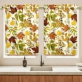 thumbnail image 3 of Fall Thanksgiving Kitchen Curtains Valances and Tiers 3 Piece Set,Maple Leaves Leaf Farmhouse Cute Rod Pocket Kitchen Cafe Curtain Over Sink Window for Autumn Decor 36 Inch, 3 of 6