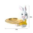 thumbnail image 3 of Pink Easter Tabletop Ceramic Rabbit Figurine Decoration Spring Home Decor ornament 7.67 X 5.31 X 4.13 Inches Pink Ceramic, 3 of 8