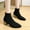 Black, variant on EGNMCR Womens Mid Knee High Boots, Women's Middle Mid Calf Boots Women Stretch Bare Boot Heel Casual Short Tube Booties Ladies boots