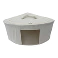 thumbnail image 3 of Cesta de almacenamiento de esquina, contenedor de ropa, organizador triangular impermeable para interiores. 47cmx47cmx28cm Beige, 3 of 9