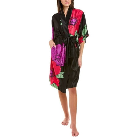 Natori Women's Exotica Robe Length 42", Black/Multi, Large