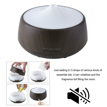 CNMODLE Ultrasonic Essential Diffuser 300ml Air Humidifier Aroma Cool Therapy Purifier Wood Grain Aromatherapy Machine