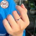 thumbnail image 5 of Romantic Heart CZ Purple Engagement Band Ring Solid 925 Sterling Silver Jewelry, 5 of 8