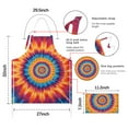thumbnail image 7 of Colorful Tie Dye Concentric Circles Apron-Garden Aprons for Women with Pockets-Cotton Linen Waterproof Kitchen Cooking Gardening Aprons Adjustable for Kitchen,Cooking,BBQ and Salon 33x27 Inch, 7 of 7