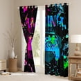 thumbnail image 3 of Erosebridal Gaming Blackout Curtains Gamer Curtains & Drapes for Gamer Living Room Decor,Video Game Console Gaming Window Curtains Black Pink Blue Tie Dye Window Treatments, 3 of 6