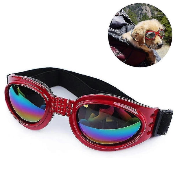 Gafas de sol para mascotas con correa, gafas UV para perros con correa ajustable para la barbilla