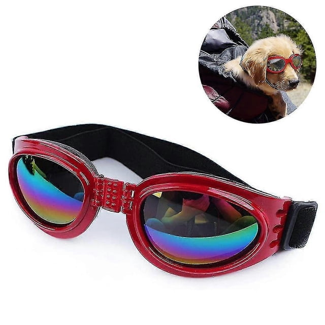 Gafas de sol para mascotas con correa, gafas UV para perros con correa ajustable para la barbilla