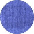 thumbnail image 1 of Ahgly Company Machine Washable Indoor Round Oriental Blue Industrial Area Rugs, 5' Round, 1 of 4