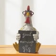 thumbnail image 3 of Funny Rooster Hen Good Morning Resin Status Desktop Home Cute Rooster Hens Figurines Ornament Garden Accessories Gifts B, 3 of 3