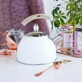 thumbnail image 4 of Pinky Up Presley Tea Kettle, Stovetop Whistling Kettle, 70 oz, White, 4 of 5