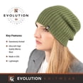 thumbnail image 4 of Wool Rib Knit Beanie Hat for Men or Women - Made in The USA - Super Soft Merino Wool - Moss Green, 4 of 7