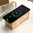 thumbnail image 5 of Multi Functional Creative Wooden Clock, LED Wooden Charging Alarm Clock,12/24H Time Display,Temperature Display, Dual Alarms for Home/Office/Bedroom, 5 of 5