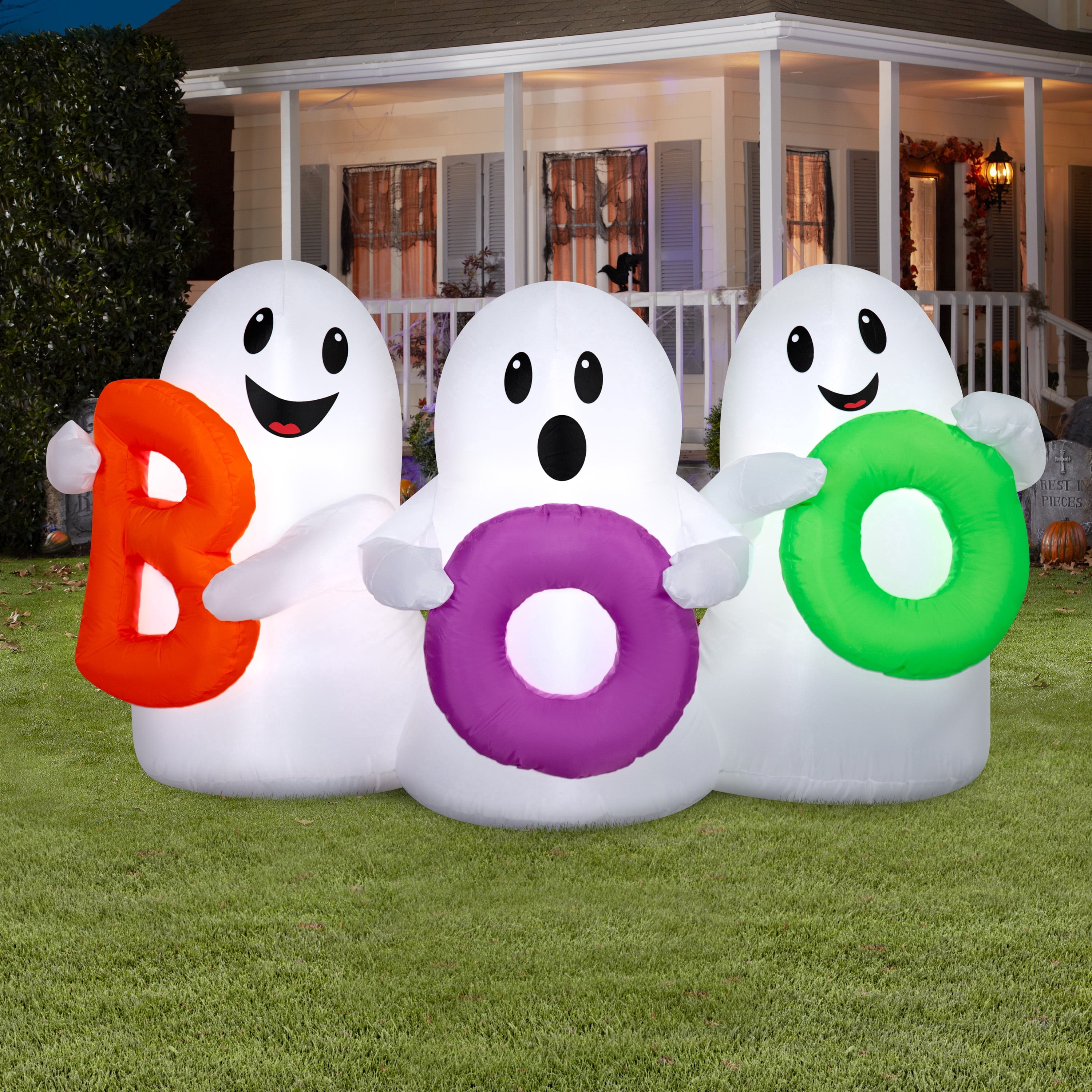 Boo Ghost Trio Airblown Yard Inflatable, Multicolor, 5', Halloween by Way To Celebrate