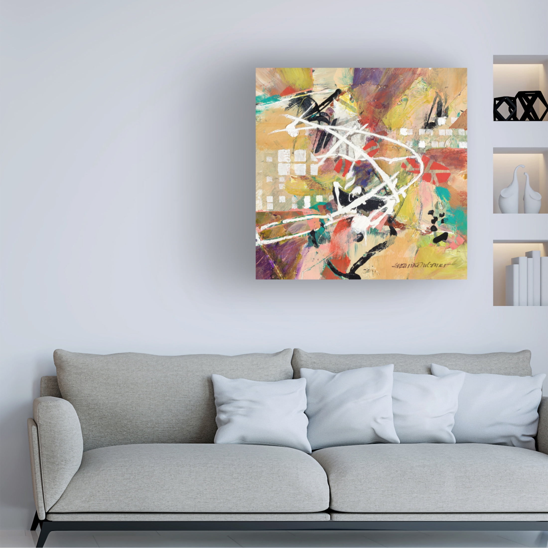 Canvas Wall Art - Suzanne McCourt 'Boogie' Wall Art for Living Room, Bedroom, or Office Décor by Trademark Fine Art - 18 x 18 Inches
