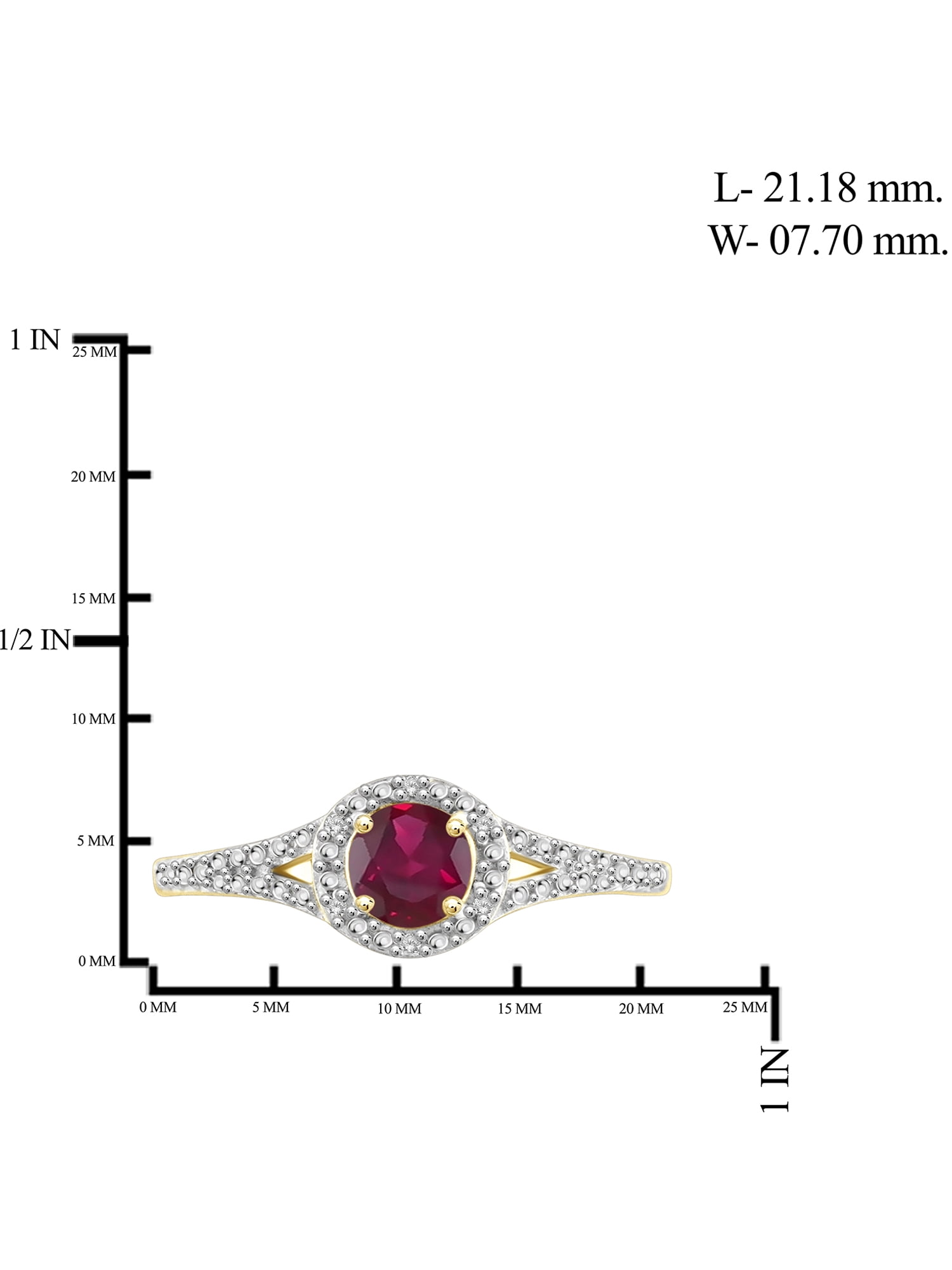 JewelersClub Ruby Ring Birthstone Jewelry – 0.75 Carat Ruby 14K Gold Plated Silver Ring Jewelry with White Diamond Accent – Gemstone Rings with Hypoallergenic 14K Gold Plated Silver Band