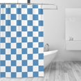 thumbnail image 2 of Checkered Shower Curtain, Blue Shower Curtains for Bathroom, Cute Retro Checkboard Shower Curtain Vintage Aesthetic, Machine Washable Fabric Shower Curtain, 72''''x72'''', 2 of 6