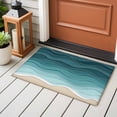 thumbnail image 5 of Turquoise Ombre Stripe Area Rugs 2x3 for Living Room, Summer Beach Abstract Waves Moires Non Slip Washable Rug Runner, Low Pile Indoor Floor Carpet Mat Bathroom Rugs for Bedroom, Kids Room, 5 of 9
